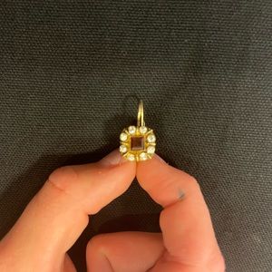 Pair of vermeil and garnet earrings